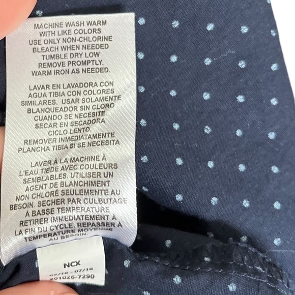 Ben Sherman Shirt Button Front Boys Large 14-16 Blue White Dress Shirt - Picture 6 of 7